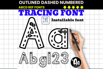 Outlined Dashed Tracing Font for Creative Design Projects